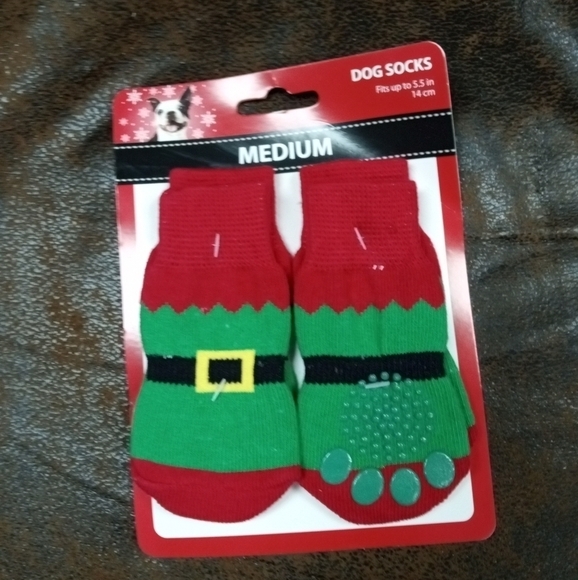 New Christmas Elf Dog Socks Size Medium M - Picture 1 of 1